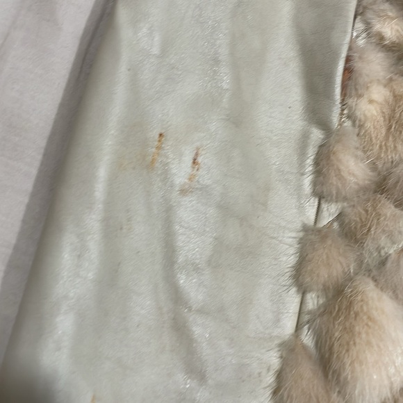 Vintage fur / leather coat with belt - Picture 4 of 6